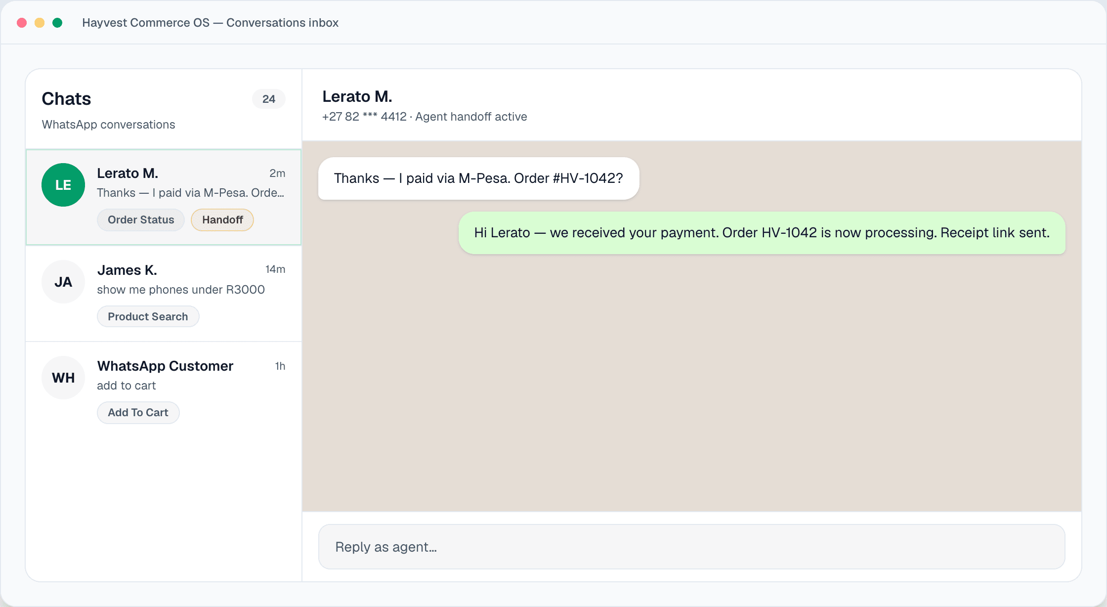 Conversations inbox